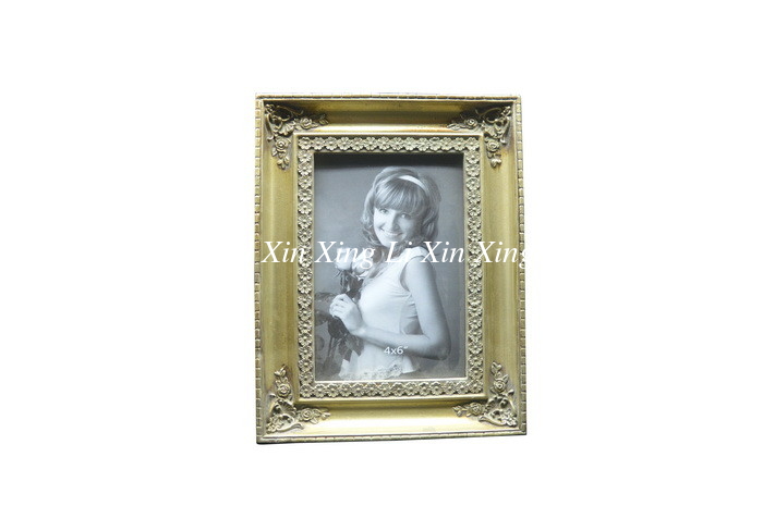Flower Ornament Champagne Resin Photo Frame With Die - Mould Handpainting